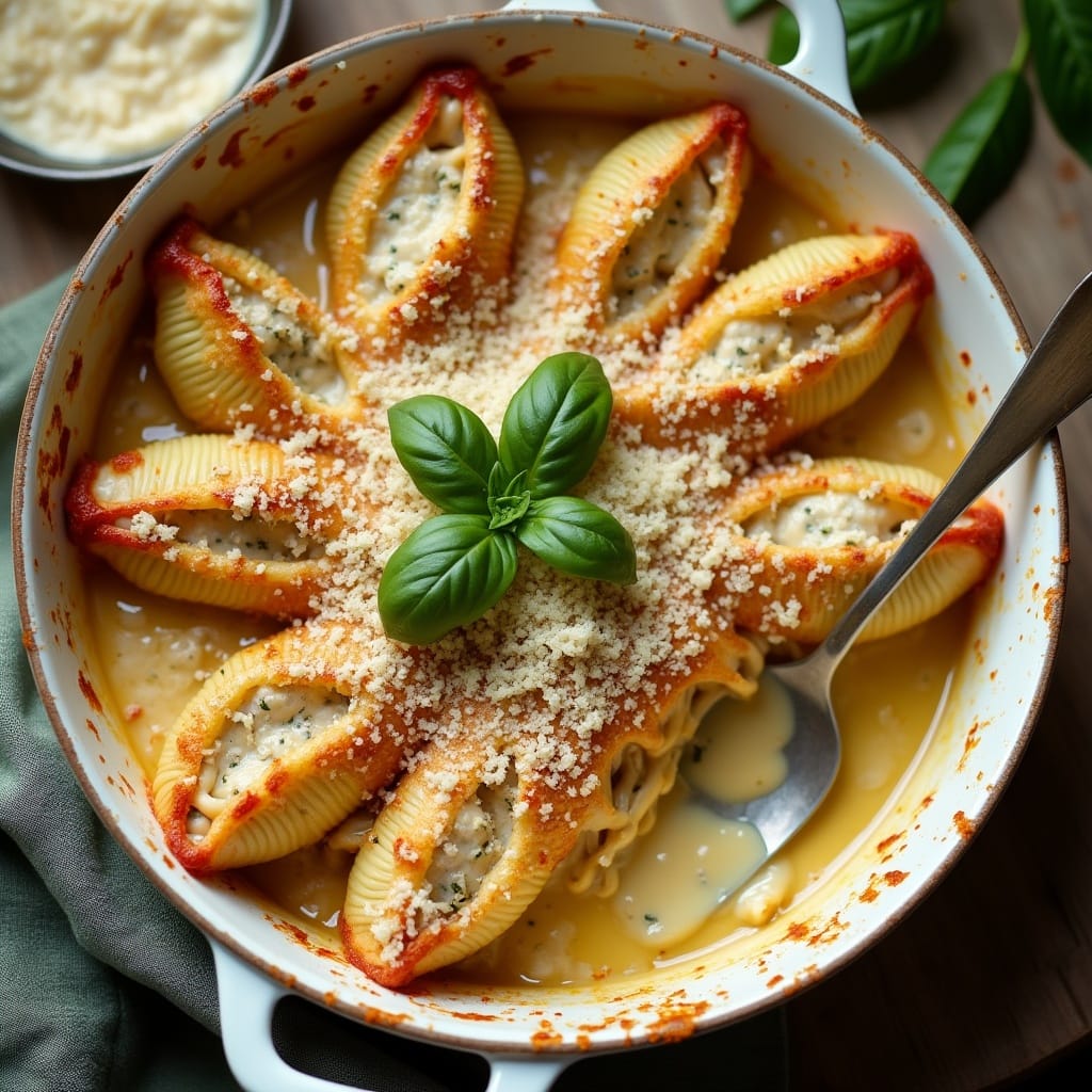  Garlic Butter Chicken Alfredo Stuffed Shells