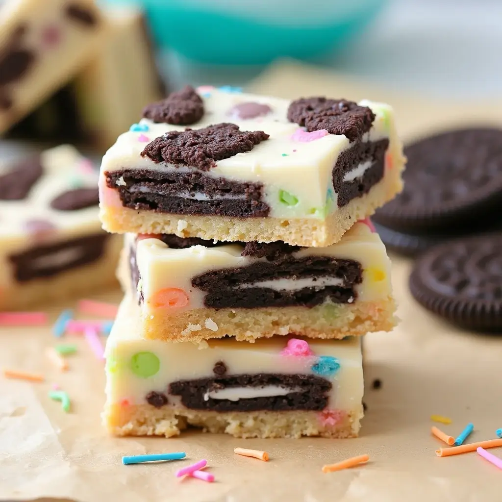 Cookies and Cream Funfetti Blondies