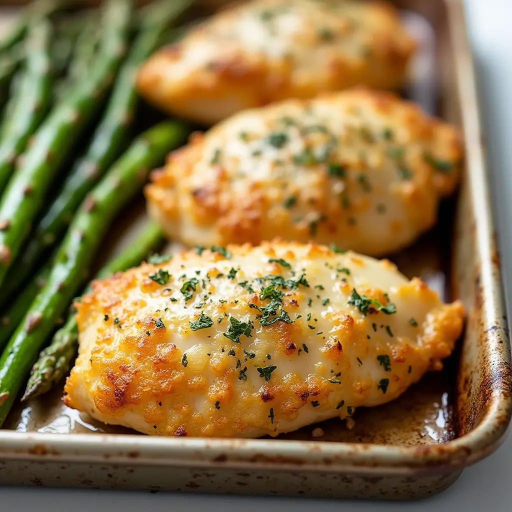 Sheet-Pan Garlic Parmesan Chicken and Asparagus